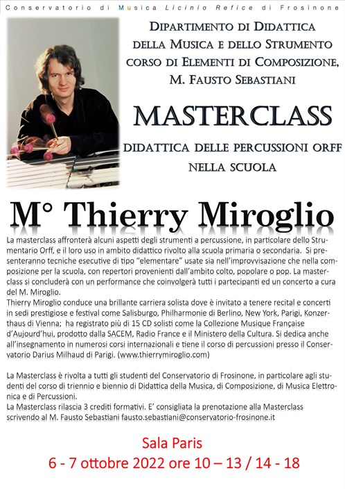 masterclass a cura del M. Thierry Miroglio