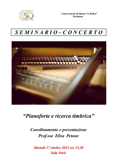 Seminario-Concerto "Pianoforte e ricerca timbrica"