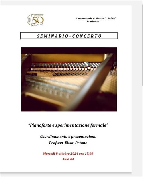 Seminario e concerto: Pianoforte e sperimentazione formale