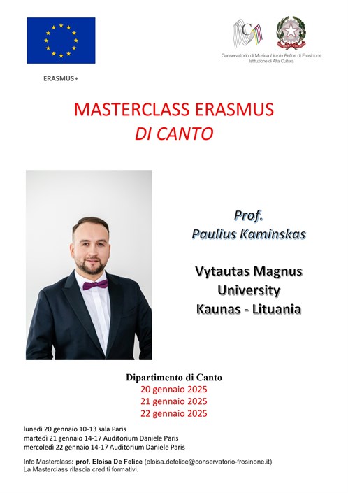 MASTERCLASS ERASMUS DI CANTO Prof. Paulius Kamsinskas