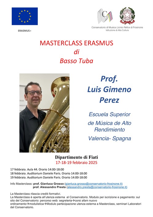 Masterclass Erasmus di basso tuba