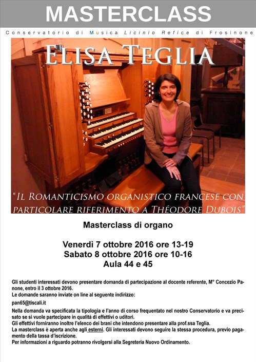 Masterclass di organo "Elisa Teglia"