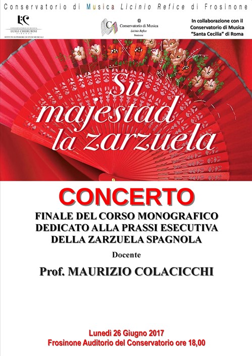 Concerto finale del corso monografico dedicato alla prassi esecutiva della Zarzuela Spagnola