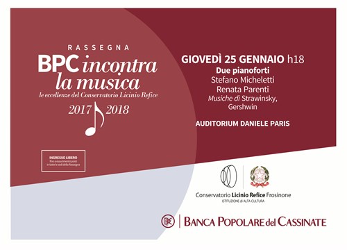 BPC Incontra Conservatorio  "Due pianoforti" S.Micheletti-R Parenti 25-01-2018