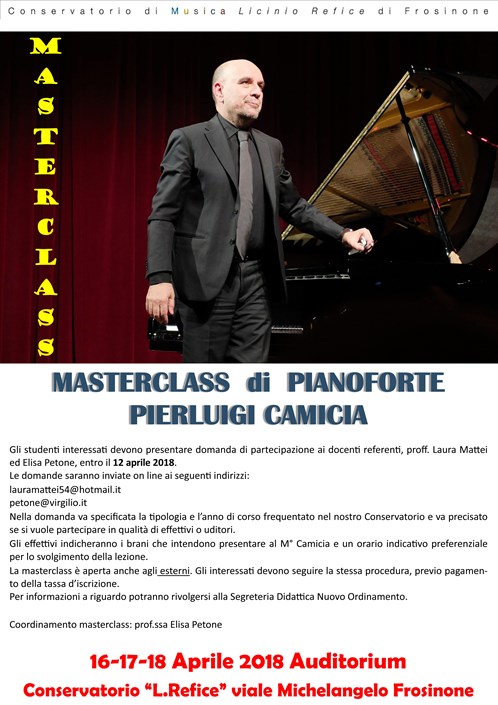 Masterclass di Pianoforte M°Pierluigi Camicia
