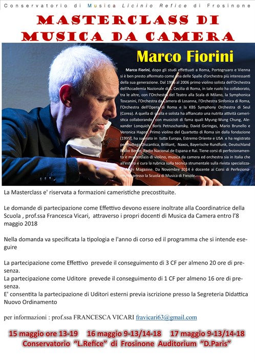 Masterclass Musica da Camera docente M.Fiorini