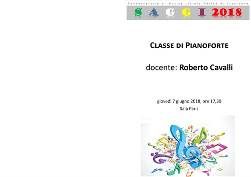 Saggio della Classe di Pianoforte del Prof Roberto Cavalli