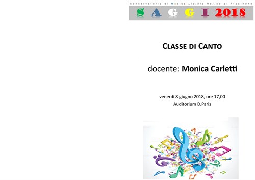 Saggio Classe di Canto docente: Monica Carletti