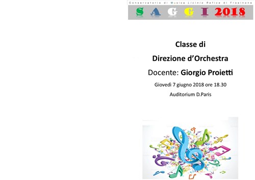Saggio Direzione d'Orchestra docente: Giorgio Proietti