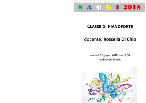 Saggio della Classe di Pianoforte - Prof.ssa Rossella Di Chio